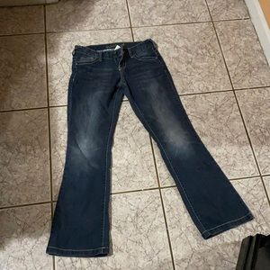Low rise dark jeans